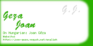 geza joan business card